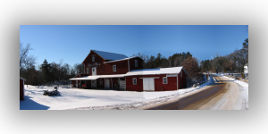 Panorama of the Augusta Wisconsin Dells Mill in Winter